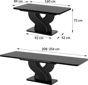 Rozkładany stół do jadalni Bellissima Hubertus czarny mat