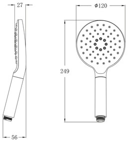 Plastikowa słuchawka prysznicowa w kolorze srebra z połyskiem ø 12 cm – Sapho