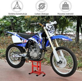 DURHAND Podnośnik motocyklowy nośność 150 kg regulowana wysokość 27,5/39,5 cm do garażu i na zewnątrz