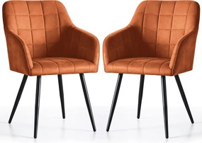 Zestaw 2 pomarańczowych krzeseł pikowanych M3-H13