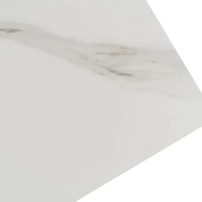 Stół Rozkładany Prostokątny VICTOR 160-240 cm Ceramiczny Biały Marmur/Czarny do Jadalni Nowoczesny Loft