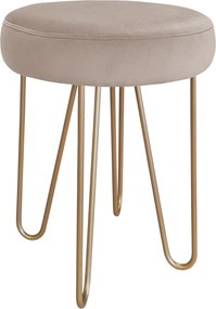 Taboret Venus tkanina Welur stelaż metalowy STOŁEK LOFT : Kolor Stelaża - Złoty, Kolor tkaniny - VELVET - MG09, Typ tkaniny - Velvet