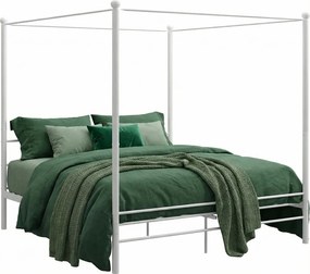 Białe dwuosobowe łóżko metalowe 160x200 cm G5-C92