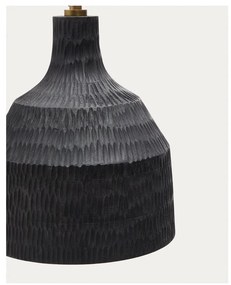 Czarna lampa wisząca z drewnianym kloszem ø 21 cm Amire – Kave Home