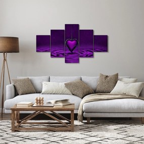 Obraz fioletowego serca (125x70 cm)