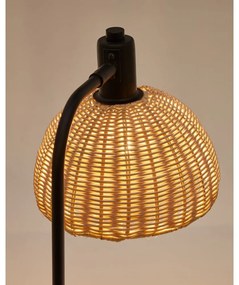 Czarno-naturalna lampa stołowa z rattanowym kloszem (wys. 56 cm) Damila – Kave Home