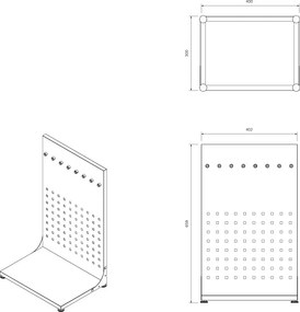 Tablica perforowana nablatowa z magnesami 66x40 cm