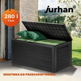 Pojemnik do przechowywania WOODEBOX, 280L, 120x46x57cm, antracytowa Prosperplast