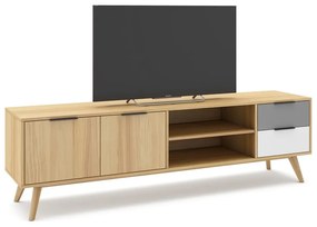 Szafka pod TV z drewna sosnowego 180x53 cm Elfa – Marckeric