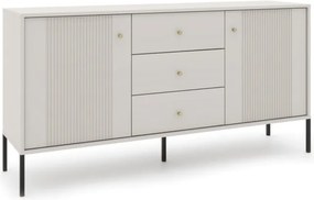 Komoda do Salonu Sypialni SOFT 154 cm Kaszmir Ryflowana Dwudrzwiowa z Szufladami Nowoczesna