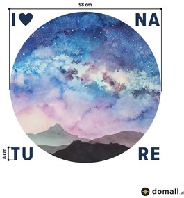Naklejki na ścianę - Kosmiczne góry z napisem