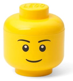 Żółte pudełko w kształcie głowy LEGO® boy, 10,5x10,6x12 cm