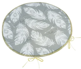 Bellatex Poduszka do siedzenia Adéla okrągłagładka Feather szara, 40 x 40 cm