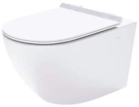 Miska WC wisząca bezkołnierzowa biała DECOS White MINI biała z deską wolnoopadającą Slim