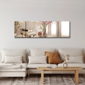 Obraz - Wymarzone wnętrze z fortepianem (170x50 cm)