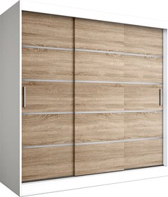 Szafa przesuwna biały + dąb sonoma 200 cm L2-N05