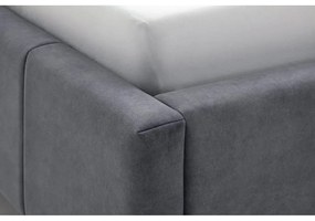 Antracytowe tapicerowane łóżko dwuosobowe ze schowkiem i stelażem 160x200 cm Lizzano – Meise Möbel