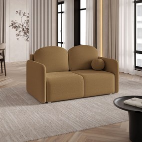 Masseno Sofa SUVI II z funkcją spania i pojemnikiem na pościel, Rozkładana sofa - Miodowy, QUELLE 17
