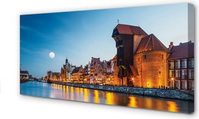 Zdjęcie na płótnie Noc nad Motławą i Starym Miastem
