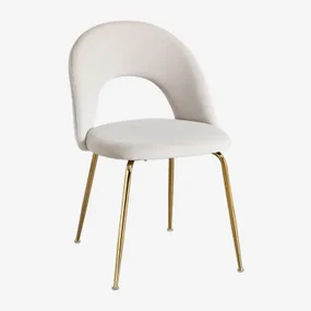 Zestaw 4 Krzeseł Do Jadalni Glorys Velvet Beige Crema & Goud - Sklum