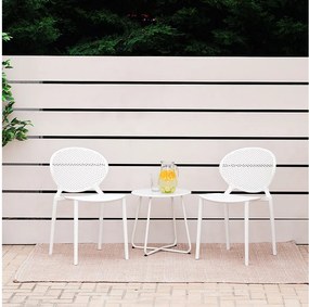 Krzesło ogrodowe 41x77,5x48 cm białe Zestaw 4 sztuk