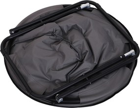 Outsunny Krzesło Składane Kempingowe Ogrodowe Metal Tkanina Oxford Szare 80x80x75cm | Aosom PL