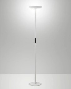 Lampa podłogowa Fizz z diodą LED 50 W, aluminiowa i metakrylanowa konstrukcja, regulacja barwy CCT 2700K-4000K, kolor biały, seria Fizz