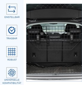 PawHut Bramka Bezpieczeństwa dla Psa Regulowana Osłona 90-120cm Wysoka 405cm Metalowa Czarna | Aosom PL