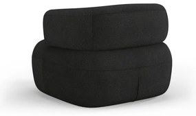 Czarny fotel z materiału bouclé Jenny – Micadoni Home
