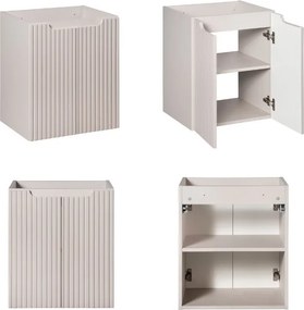 Szafka umywalkowa 2-drzwiowa Nova 50 cm z blatem, kaszmir mat/dąb coast evoke