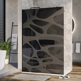 Ścianka prysznicowa Walk-In EX101 - szkło szare z powłoką NANO - matowy wzór - różne szerokości