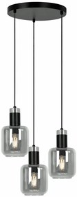 Potrójna lampa z okrągłą podstawą wisząca grafitowa H4-S23