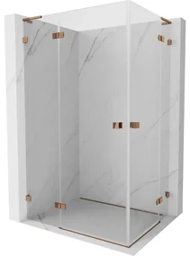Mexen Lunar L Duo kabina prysznicowa uchylna 80 x 70 cm, transparent, różowe złoto - 834L-080L-070P-60-00