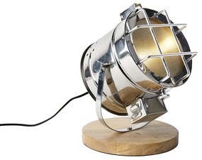 Industrialna lampa stołowa stalowa z drewnem, regulowana - ShinyPrzemysłowy Oswietlenie wewnetrzne