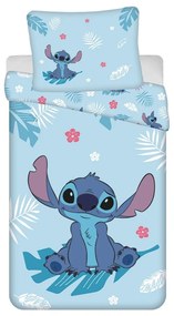 Niebieska bawełniana pościel dziecięca jednoosobowa 140x200 cm Lilo and Stitch "Blue" – Jerry Fabrics