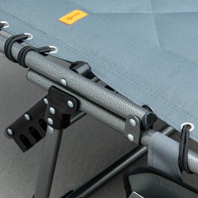 Outsunny Leżanka Ogrodowa Składana z Poduszką, Regulowane Oparcie w 5 Pozycjach, Tkanina Oxford, 188 x 57 x 30 cm, Szara