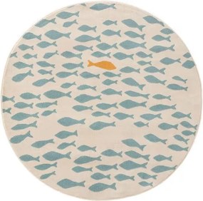 Okrągły dywan dziecięcy ze wzorem w rybki Fabius