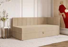 Łóżko kontynentalne Honia 90x200 / 120x200 – łóżko z pojemnikiem i tapicerowanym zagłówkiem