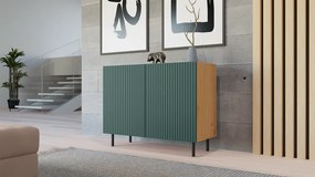 Komoda z ryflowanym frontem KAMA 2D SLIM ARTISAN ZIELEŃ