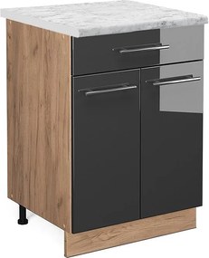 Szafka dolna do kuchni antracyt wysoki połysk 60x60x82 fame-line