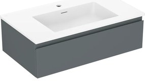 Mexen Orio szafka łazienkowa 80 cm z umywalką Otis, 1 szuflada, grafit mat/biała mat - 91A10-08023-1-BF66-W18M01