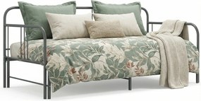 Szare rozkładane metalowe łózko 90x200 cm F4-Z35