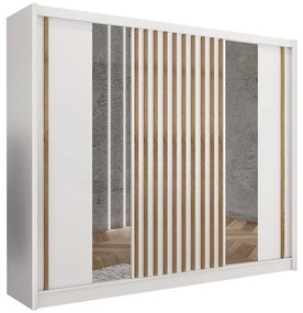 Szafa z lustrem SANTINO 250x215 cm biała/dąb craft