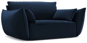 Ciemnoniebieski aksamitny fotel Vanda – Mazzini Sofas