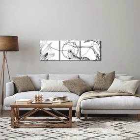 Obraz - Akwarelowa dżungla (z zegarem) (90x30 cm)