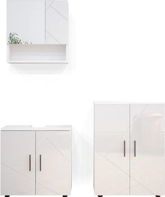 Zestaw mebli łazienkowych biały wysoki połysk 80x41x58.6 irma