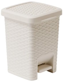 Kremowy kosz łazienkowy z pedałem Addis Rattan Pedal Bin Calico, 6 l