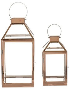 Zestaw metalowych lampionów Thin, 2 szt., złoty