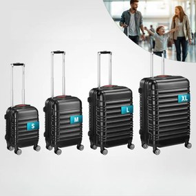 Zestaw walizek skorupowych AERO, 4-częściowy, ABS, czarny Monzana