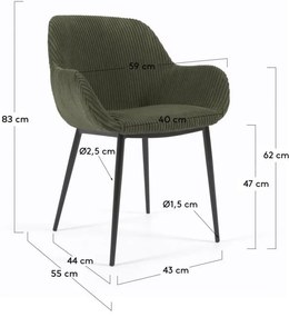 Krzesło w kolorze khaki Konna – Kave Home